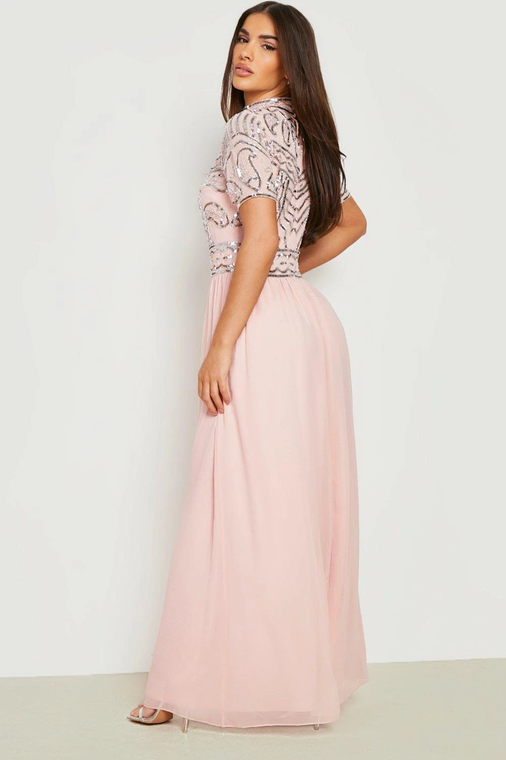 Vestito Maxi Da Cerimonia A Collo Alto Decorato 2 Vestito Maxi Da Cerimonia A Collo Alto Decorato - immagine 2