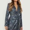 Vestito Blazer Oversize Con Paillettes
