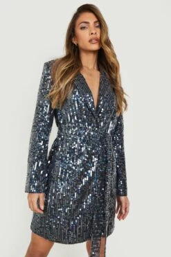 Vestito Blazer Oversize Con Paillettes
