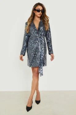 Vestito Blazer Oversize Con Paillettes 6 Vestito Blazer Oversize Con Paillettes -Negozio al dettaglio Vestiti gzz02284 black xl 2