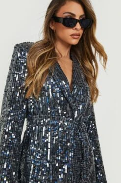 Vestito Blazer Oversize Con Paillettes 7 Vestito Blazer Oversize Con Paillettes -Negozio al dettaglio Vestiti gzz02284 black xl 3