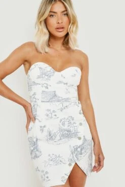 Vestito Stile Corsetto In Denim Con Motivi Stile Porcellana -Negozio al dettaglio Vestiti gzz04836 ecru xl 2