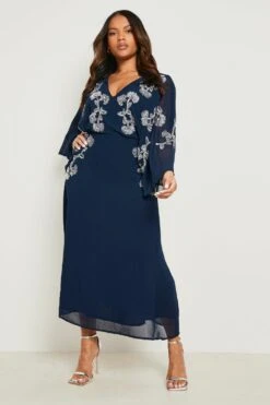 Vestito Skater Plus Size Da Cerimonia Decorato A Mano