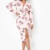 Vestito Plus Size A Fiori Con Dettagli Attorcigliati