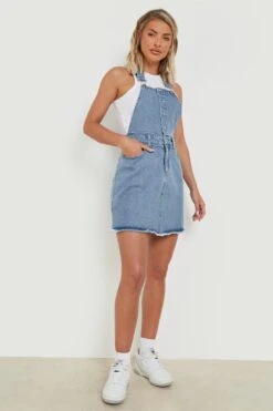 Vestito Scamiciato In Denim Con Bottoni