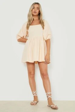 Vestito Grembiule In Denim Raccolto Con Laccetti Sul Retro -Negozio al dettaglio Vestiti gzz07942 nude xl 2