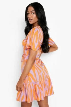 Vestito Scaldacuore Da Giorno Tall Con Stampa Zebrata -Negozio al dettaglio Vestiti gzz08176 orange xl 1