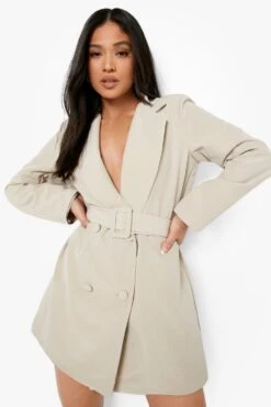 Vestito Blazer Petite Con Bottoni E Cintura In Tessuto -Negozio al dettaglio Vestiti gzz08602 stone xl 3