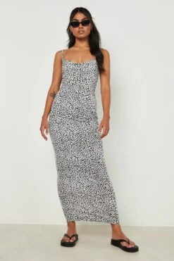 Vestito Maxi Con Stampa Leopardata E Scollo A Cappuccio -Negozio al dettaglio Vestiti gzz09027 brown xl 2