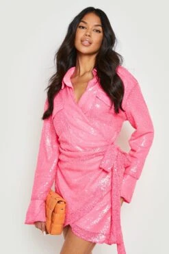 Vestito Camicia Scaldacuore In Colori Fluo Con Paillettes