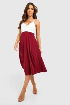 Vestito Skater Midi Con Busto In Pizzo Con Spalline -Negozio al dettaglio Vestiti gzz11106 berry xl 2