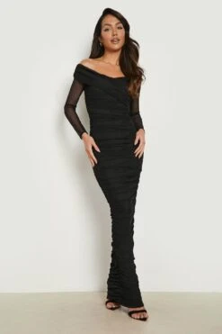 Vestito Maxi In Rete Con Spalle Scoperte -Negozio al dettaglio Vestiti gzz11113 black xl 2