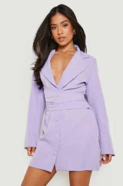 Vestito Blazer Petite Con Fascia Allacciata In Vita