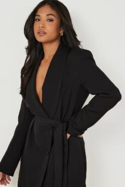 Vestito Blazer Petite A Incrocio Con Cintura -Negozio al dettaglio Vestiti gzz11385 black xl 3