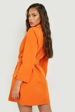 Vestito Blazer Con Fascia In Vita Stile Obi E Risvolti Sui Polsini -Negozio al dettaglio Vestiti gzz11450 orange xl 1