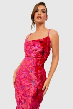 Vestito Maxi In Dévoré Con Scollo A Cappuccio -Negozio al dettaglio Vestiti gzz11475 hot20pink xl 3