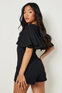 Vestito Petite In Scuba Con Maniche Ad Angelo E Volant -Negozio al dettaglio Vestiti gzz12185 black xl 1