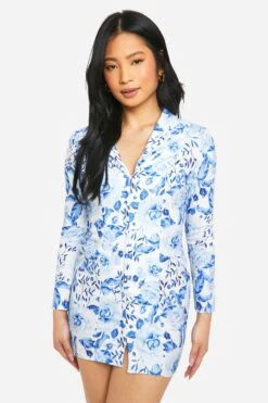 Vestito Blazer Petite Con Motivi Stile Porcellana E Asole & Gancetti