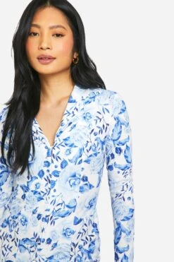 Vestito Blazer Petite Con Motivi Stile Porcellana E Asole & Gancetti -Negozio al dettaglio Vestiti gzz12594 porcelain xl 3