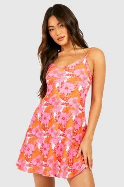 Vestito Prendisole A Fiori Con Spalline