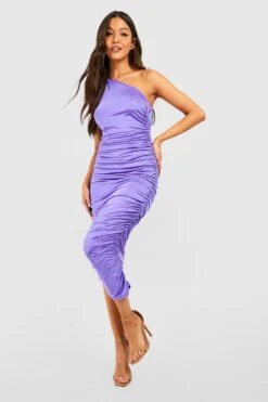 Vestito Midi Monospalla Seducente Con Ruches 6 Vestito Midi Monospalla Seducente Con Ruches -Negozio al dettaglio Vestiti gzz12642 jewel20purple xl 2
