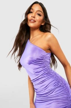 Vestito Midi Monospalla Seducente Con Ruches 7 Vestito Midi Monospalla Seducente Con Ruches -Negozio al dettaglio Vestiti gzz12642 jewel20purple xl 3