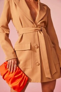 Vestito Blazer Sartoriale Con Tasche Utility -Negozio al dettaglio Vestiti gzz12958 camel xl 3