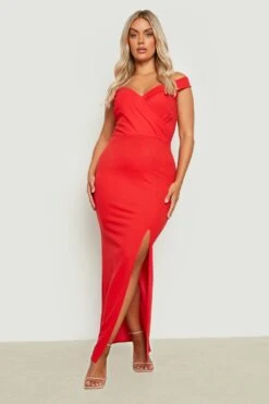 Vestito Scaldacuore Maxi Plus Size Con Spalle Scoperte -Negozio al dettaglio Vestiti gzz13776 red xl 2