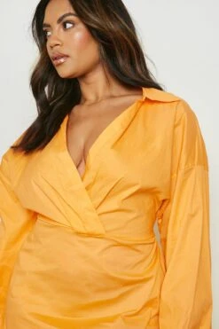 Vestito Camicia Scaldacuore Plus Size -Negozio al dettaglio Vestiti gzz13826 orange xl 3