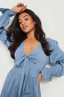 Vestito Skater Petite Allacciato Davanti -Negozio al dettaglio Vestiti gzz13870 blue xl 3