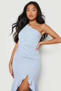 Vestito Midi Petite Monospalla Con Arricciature E Dettagli Attorcigliati -Negozio al dettaglio Vestiti gzz14126 sky20blue xl 3