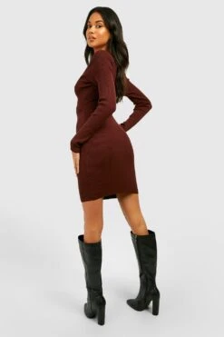 Vestito Midi In Maglia Con Cut-out -Negozio al dettaglio Vestiti gzz14644 chocolate xl 1