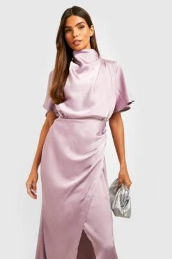 Vestito Scaldacuore Maxi In Raso Con Scollo A Cappuccio -Negozio al dettaglio Vestiti gzz14745 lilac xl 3
