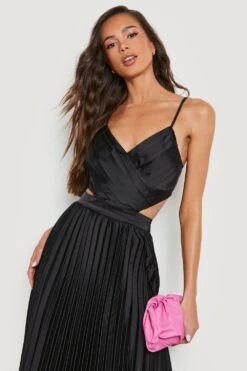 Vestito Scaldacuore Maxi In Raso A Pieghe -Negozio al dettaglio Vestiti gzz14764 black xl 3