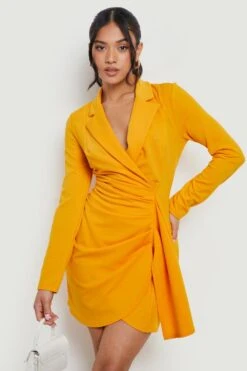 Vestito Scaldacuore A Blazer Petite Drappeggiato Davanti -Negozio al dettaglio Vestiti gzz14868 marigold xl 3