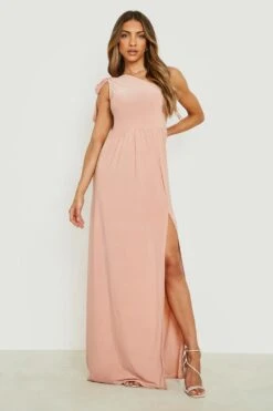 Vestito Maxi Monospalla Seducente Con Laccetti -Negozio al dettaglio Vestiti gzz14898 blush xl 2