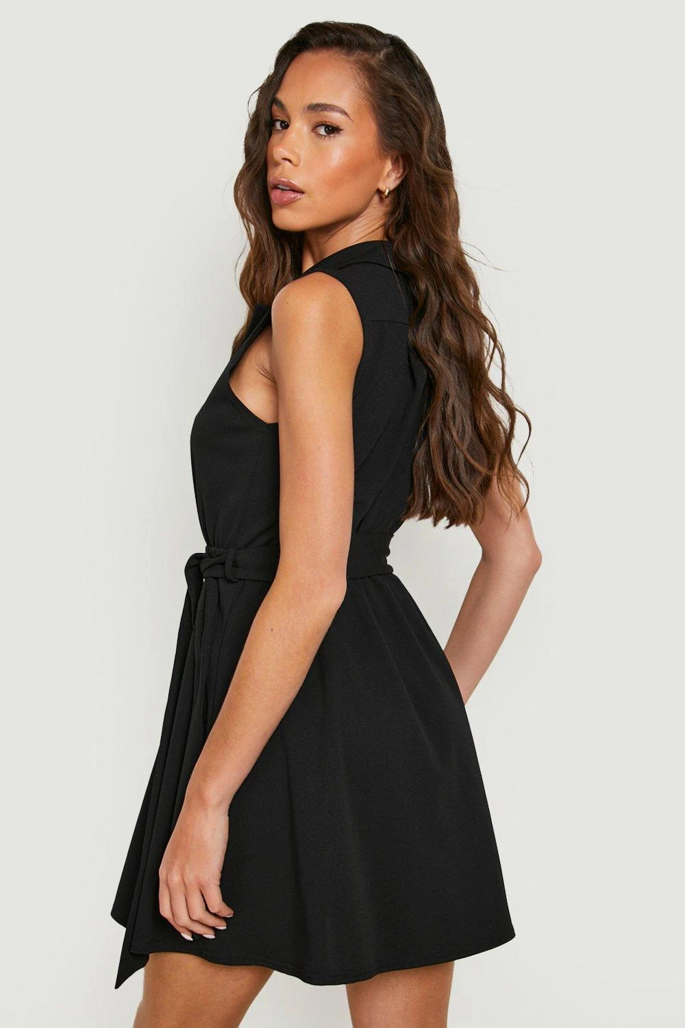 Vestito Skater Stile Blazer Smanicato Con Cintura 2 Vestito Skater Stile Blazer Smanicato Con Cintura - immagine 2