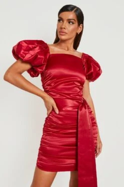 Vestito Camicia Longuette Con Balze -Negozio al dettaglio Vestiti gzz15706 berry xl 2