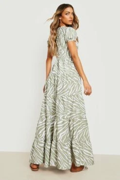 Vestito Maxi Zebrato Con Balze 5 Vestito Maxi Zebrato Con Balze -Negozio al dettaglio Vestiti gzz16100 khaki xl 1