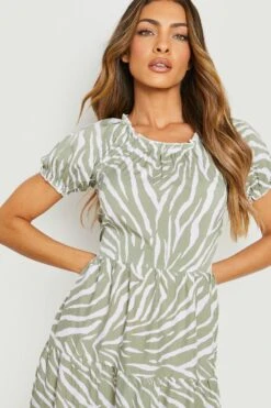 Vestito Maxi Zebrato Con Balze 7 Vestito Maxi Zebrato Con Balze -Negozio al dettaglio Vestiti gzz16100 khaki xl 3