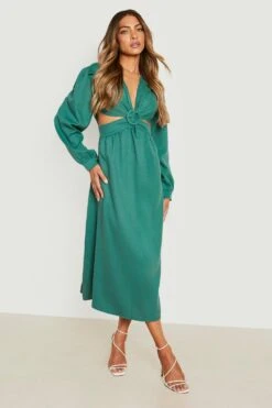 Vestito Midi Con Cut-out E Cintura -Negozio al dettaglio Vestiti gzz16109 green xl 2