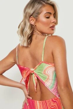 Vestito Pull-on Midi Allacciato Sul Retro Con Motivi A Vortice -Negozio al dettaglio Vestiti gzz16376 pink xl 3