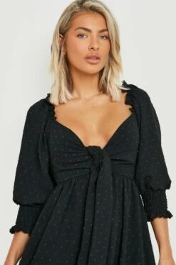 Vestito Midi In Rete Plumetis Con Laccetti Frontali -Negozio al dettaglio Vestiti gzz16597 black xl 3