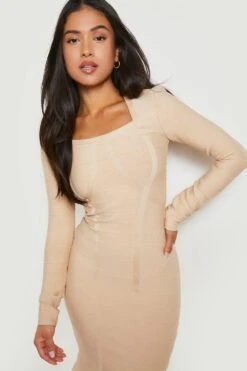 Vestito Petite Fasciante A Maniche Lunghe Con Cuciture 7 Vestito Petite Fasciante A Maniche Lunghe Con Cuciture -Negozio al dettaglio Vestiti gzz16751 champagne xl 3