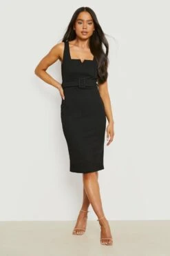 Vestito Midi Petite Con Intaglio E Fibbia