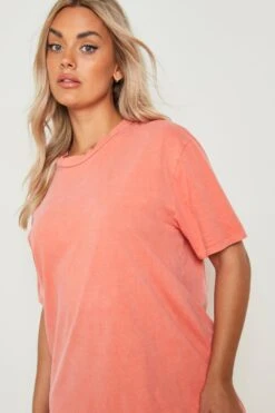 Vestito T-shirt Plus Size Sovratinto -Negozio al dettaglio Vestiti gzz16817 coral xl 3