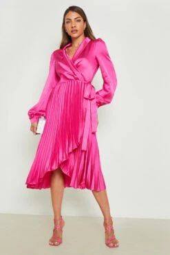 Vestito Maxi Monospalla Con Manica A Sbuffo E Spacco