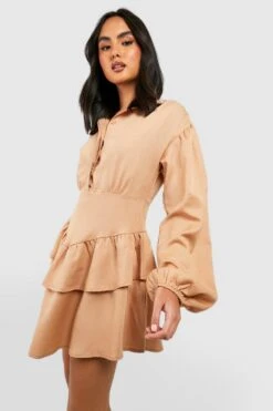 Vestito Grembiule A Camicia Oversize A Quadri -Negozio al dettaglio Vestiti gzz17610 stone xl 2