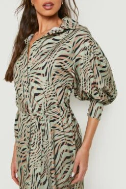 Vestito Midi A Maniche Lunghe Con Laccetti In Vita E Paillettes -Negozio al dettaglio Vestiti gzz17622 khaki xl 3