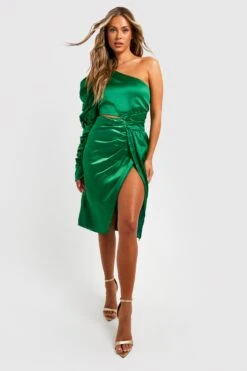 Vestito Scaldacuore Skater Midi In Raso 6 Vestito Scaldacuore Skater Midi In Raso -Negozio al dettaglio Vestiti gzz17718 emerald xl 2